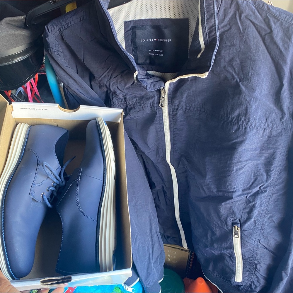 Tommy Hilfiger Blue Jacket and Shoe Combo